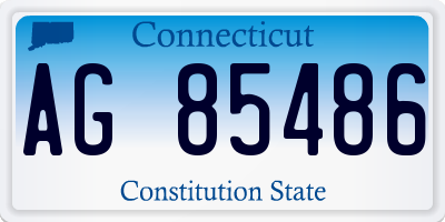 CT license plate AG85486