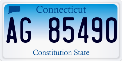 CT license plate AG85490