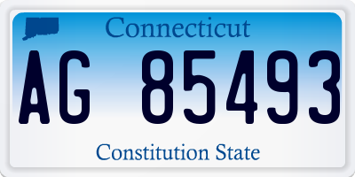 CT license plate AG85493