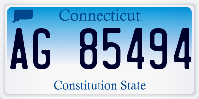 CT license plate AG85494