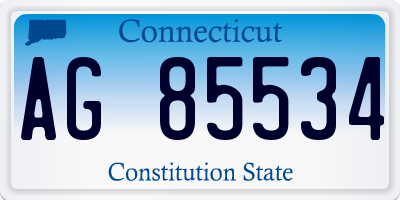 CT license plate AG85534