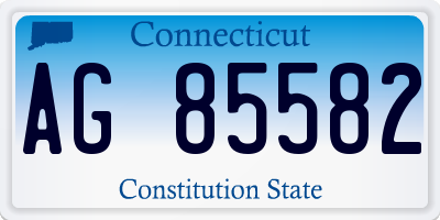 CT license plate AG85582