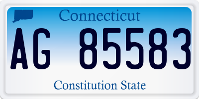 CT license plate AG85583