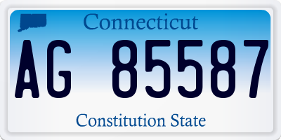 CT license plate AG85587
