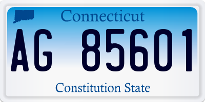 CT license plate AG85601