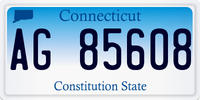 CT license plate AG85608