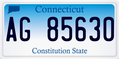 CT license plate AG85630
