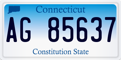 CT license plate AG85637