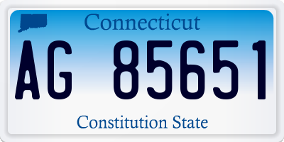 CT license plate AG85651