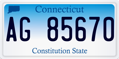 CT license plate AG85670