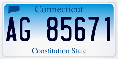 CT license plate AG85671
