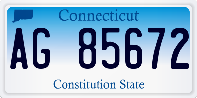 CT license plate AG85672