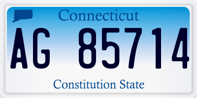 CT license plate AG85714