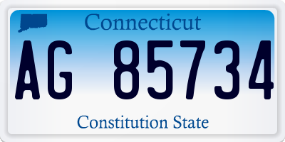 CT license plate AG85734
