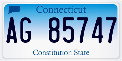 CT license plate AG85747
