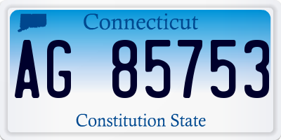 CT license plate AG85753