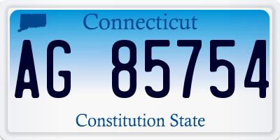 CT license plate AG85754