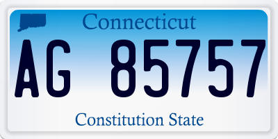 CT license plate AG85757