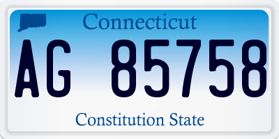 CT license plate AG85758