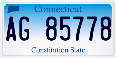 CT license plate AG85778
