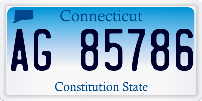 CT license plate AG85786