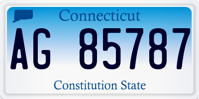 CT license plate AG85787