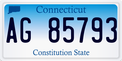 CT license plate AG85793