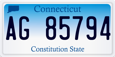 CT license plate AG85794