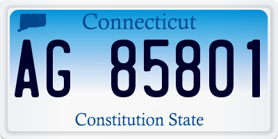 CT license plate AG85801