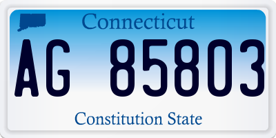 CT license plate AG85803