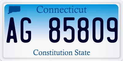 CT license plate AG85809