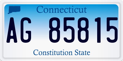 CT license plate AG85815