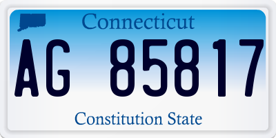 CT license plate AG85817