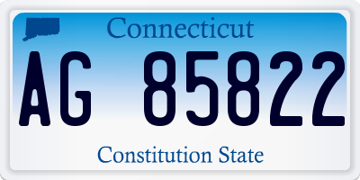CT license plate AG85822