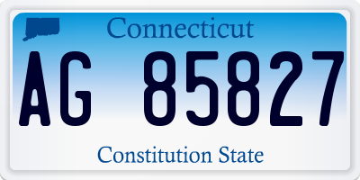 CT license plate AG85827