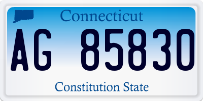 CT license plate AG85830