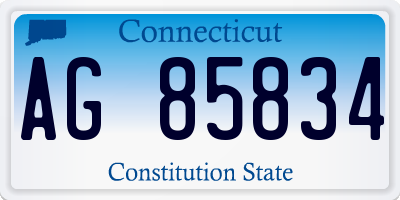 CT license plate AG85834