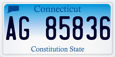 CT license plate AG85836