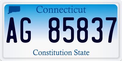 CT license plate AG85837