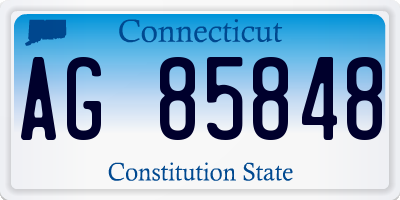 CT license plate AG85848