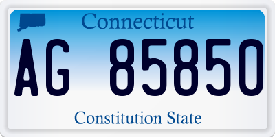 CT license plate AG85850