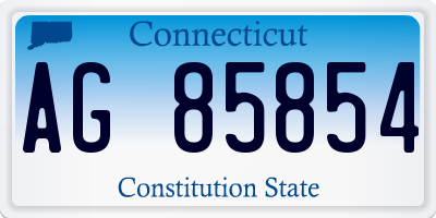 CT license plate AG85854