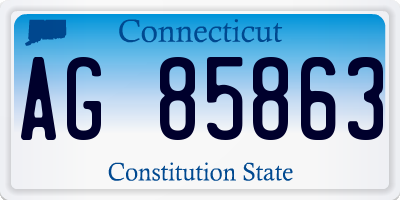 CT license plate AG85863