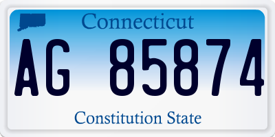 CT license plate AG85874