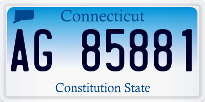 CT license plate AG85881