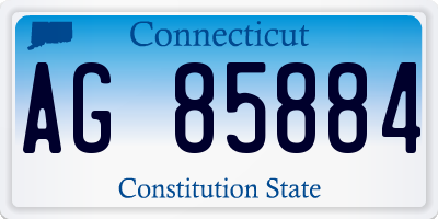 CT license plate AG85884