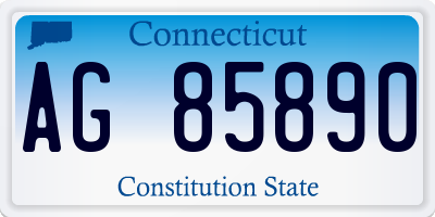 CT license plate AG85890