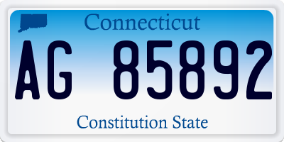 CT license plate AG85892