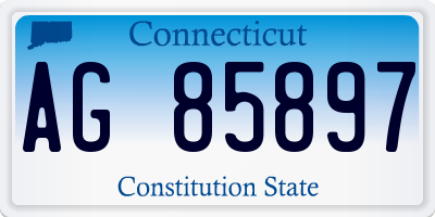 CT license plate AG85897