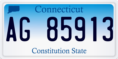 CT license plate AG85913